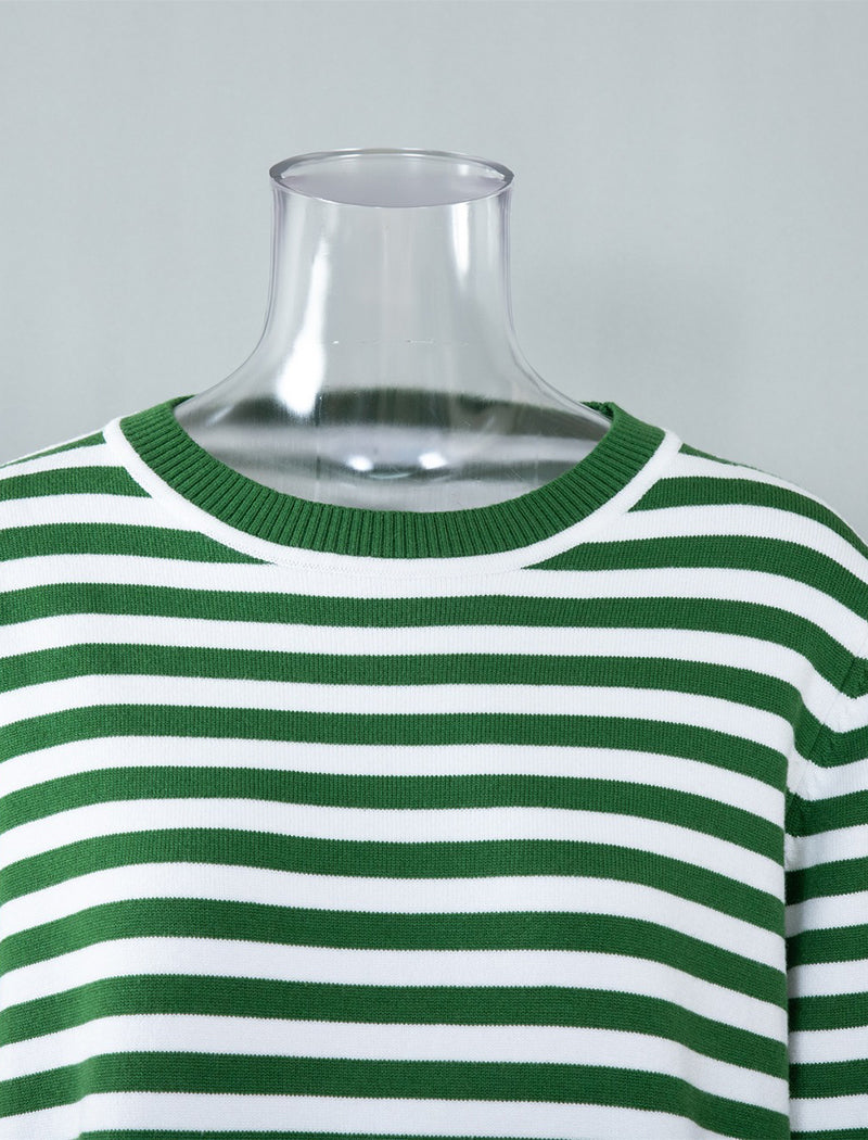 Crewneck Striped Knit Pullover