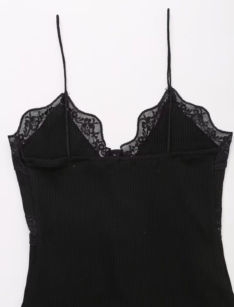 Lace Ribbed Camisole Top