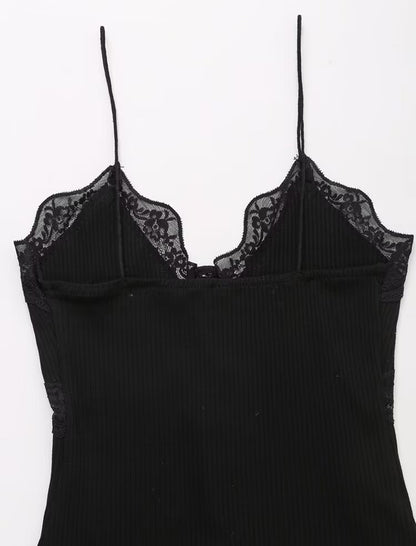 Lace Ribbed Camisole Top