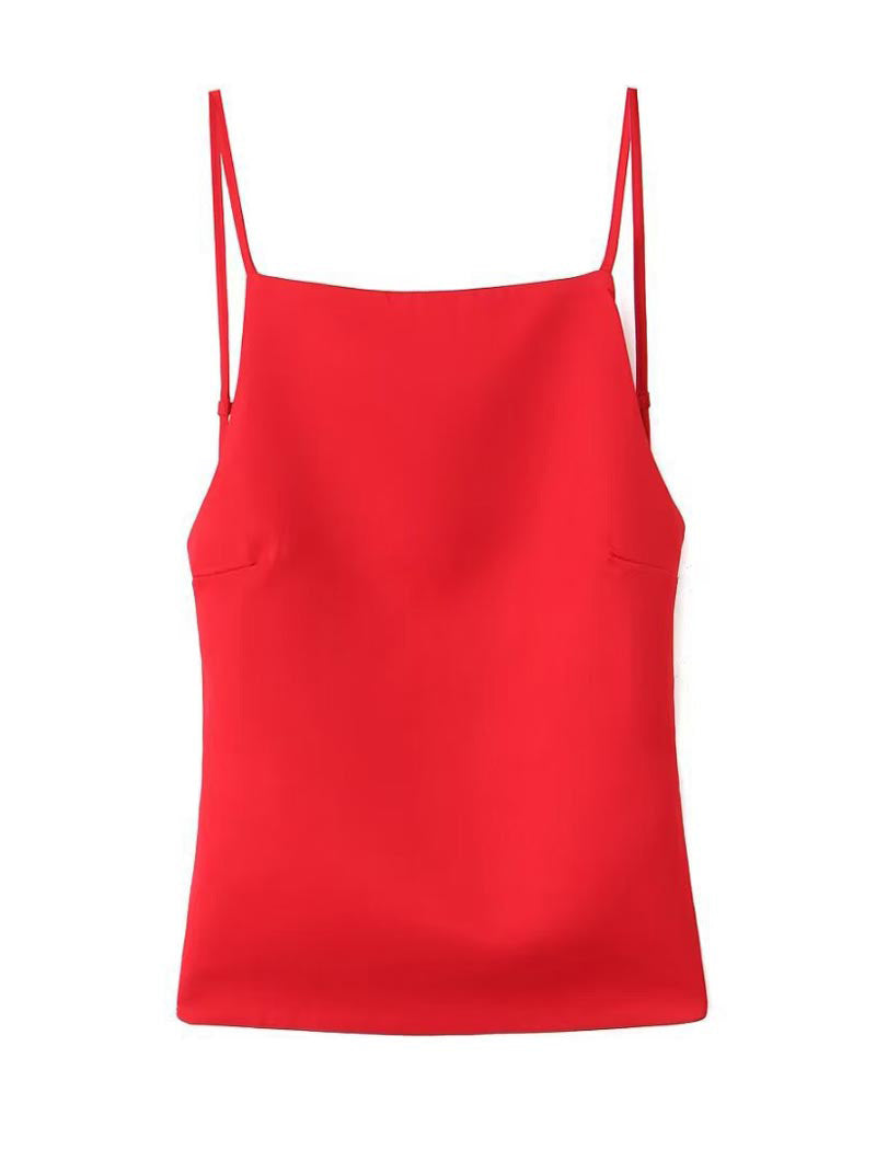 Square Neck Backless Cami Top