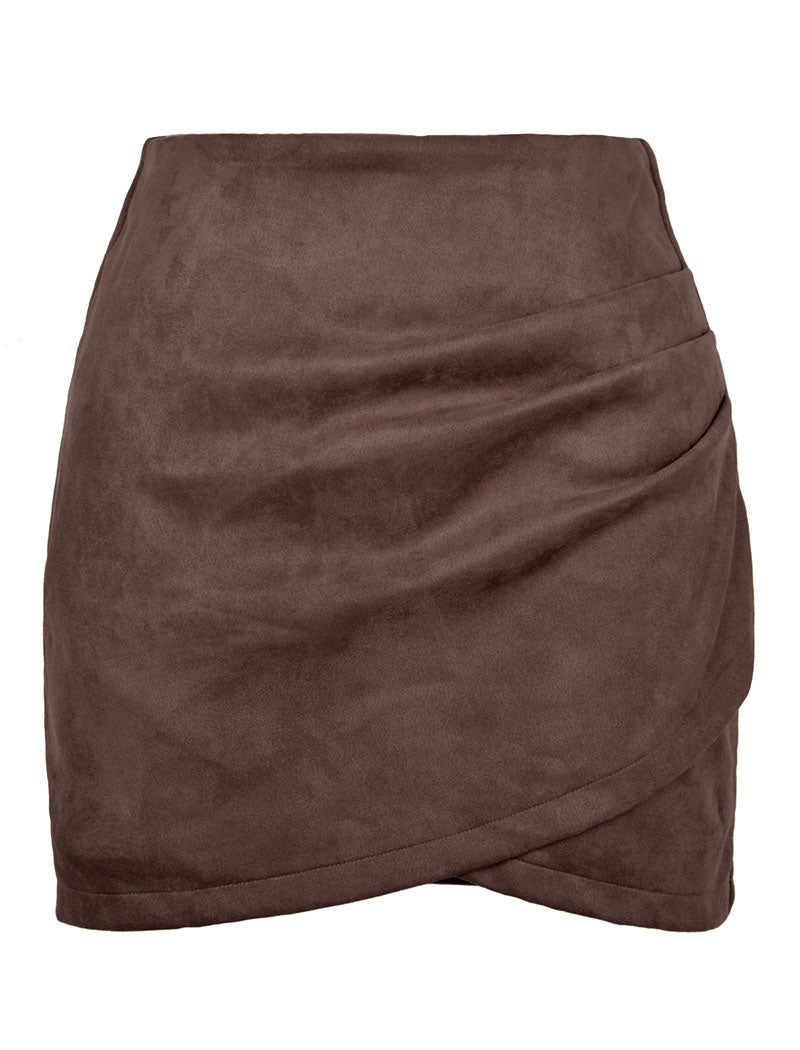 Draped Wrap Mini Skirt