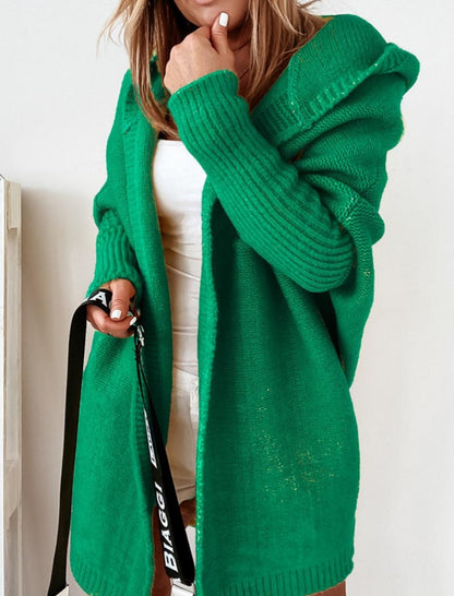 Oversized Knit Hooded Cardigan