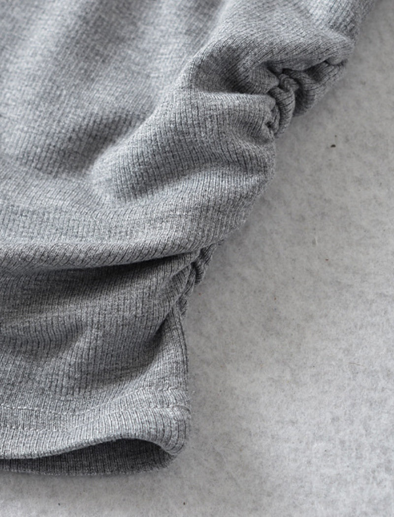 Mock Neck Ruched Short Sleeve Tee
