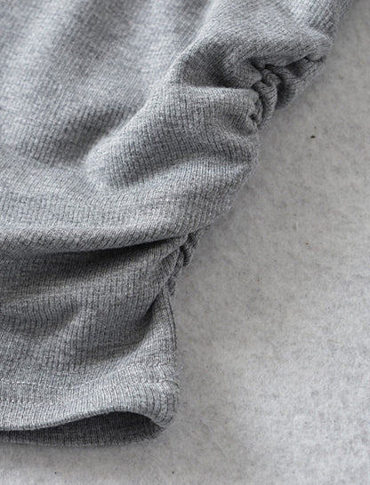Mock Neck Ruched Short Sleeve Tee