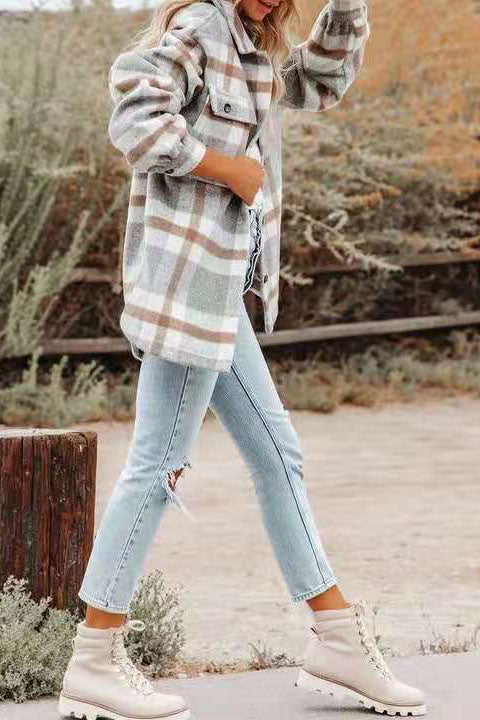 Plaid Button-Up Shacket