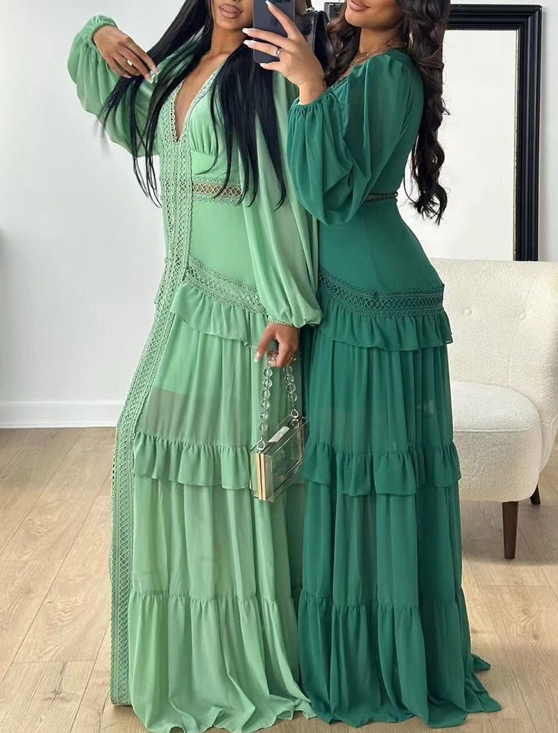 Long Sleeve Tiered Maxi Dress