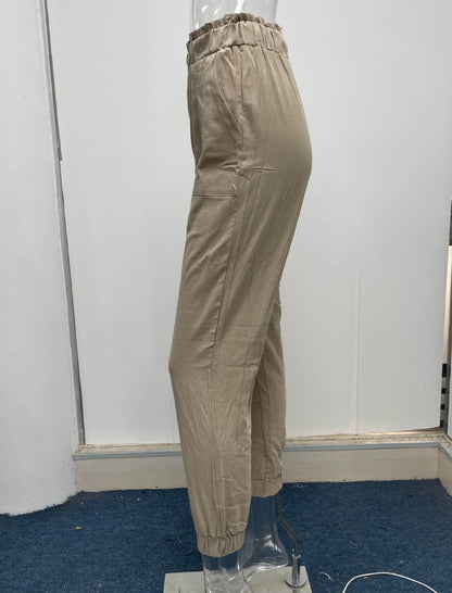 High-Waisted Drawstring Jogger Pants