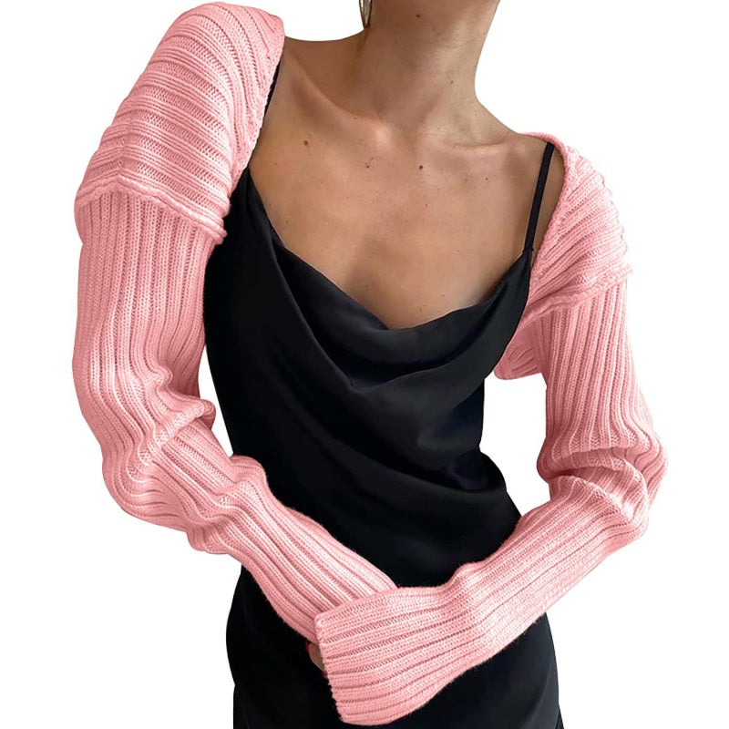 Ribbed Knit Arm Warmer Bolero