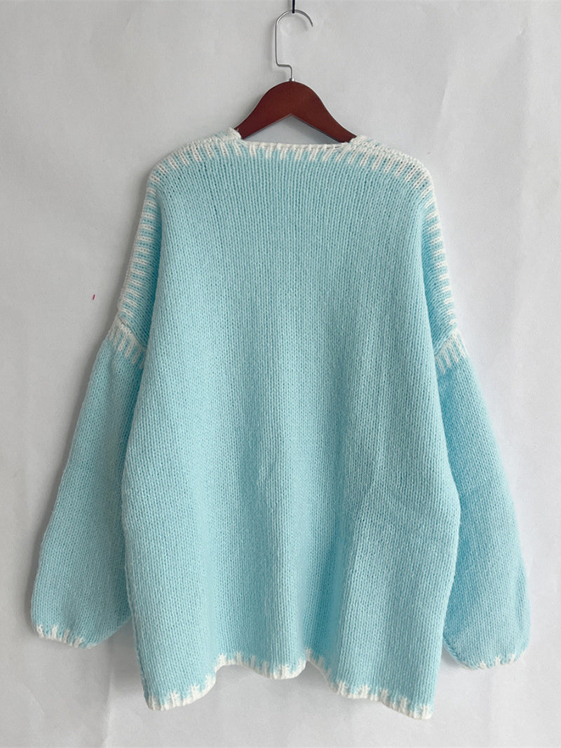 Oversized Open Front Cardigan