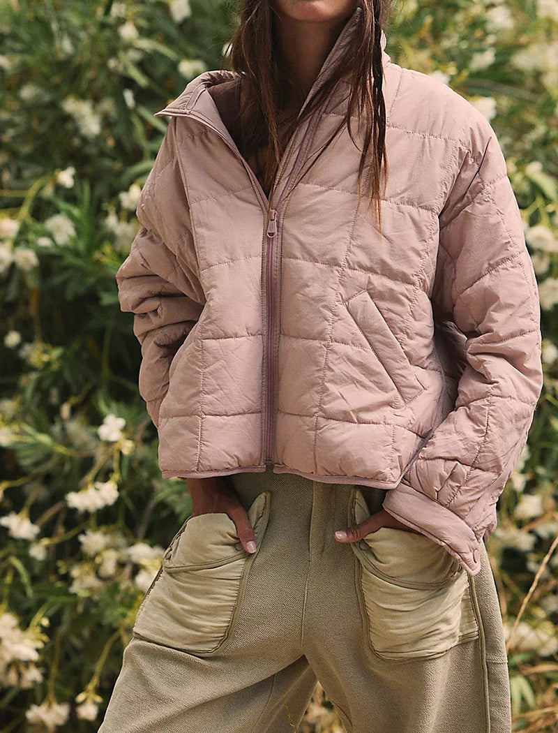 Oversized Puffer Jacket with Zipper