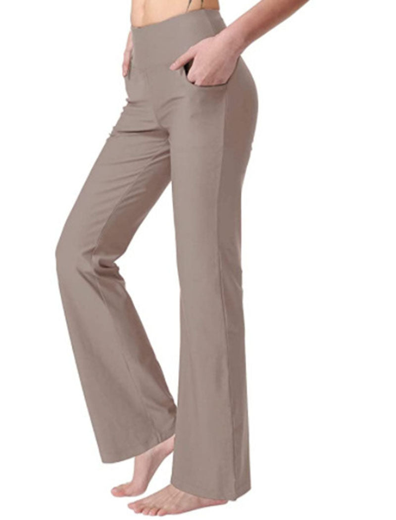 High-Waisted Pockets Flared Yoga Pants