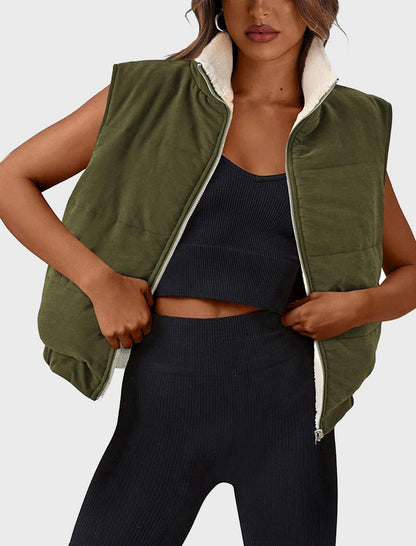 Reversible Zip-Up Quilted Vest