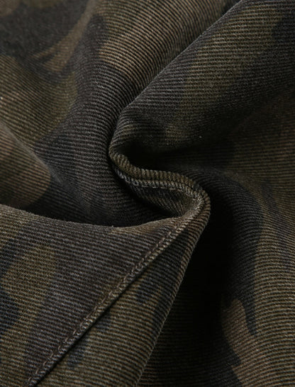 Camouflage Multi-pocket Relaxed-fit Jeans