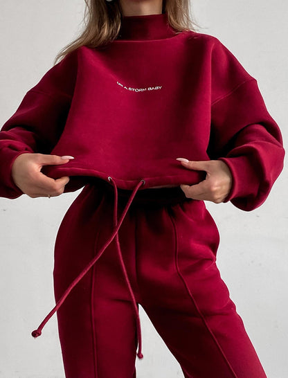 High-Neck Relaxed Jogger Set