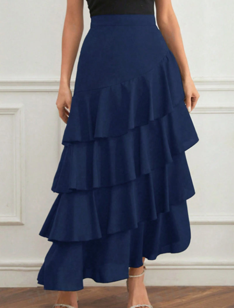 Tiered Ruffle Maxi Skirt