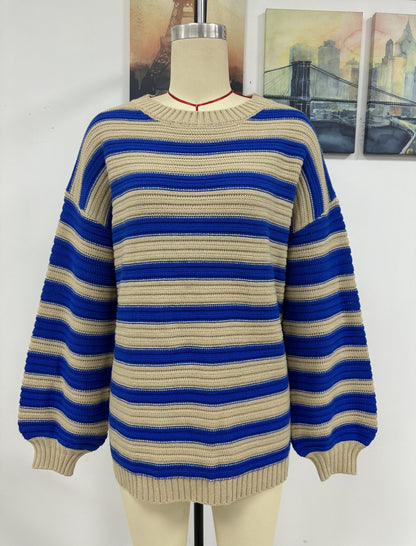 Stripe Crew-neck Pullover Sweater