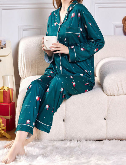 Festive Snowman Print Pajama Set