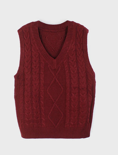 Chunky Knit V-Neck Sweater Vest