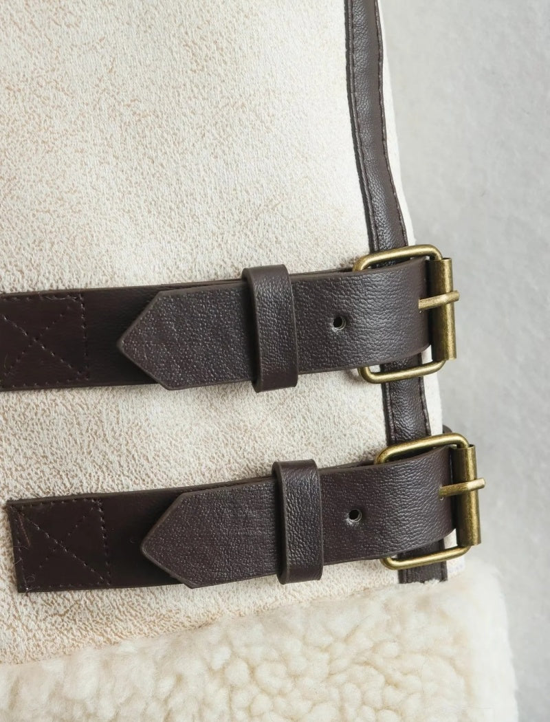 Faux Fur Quilted Sleeveless Vest