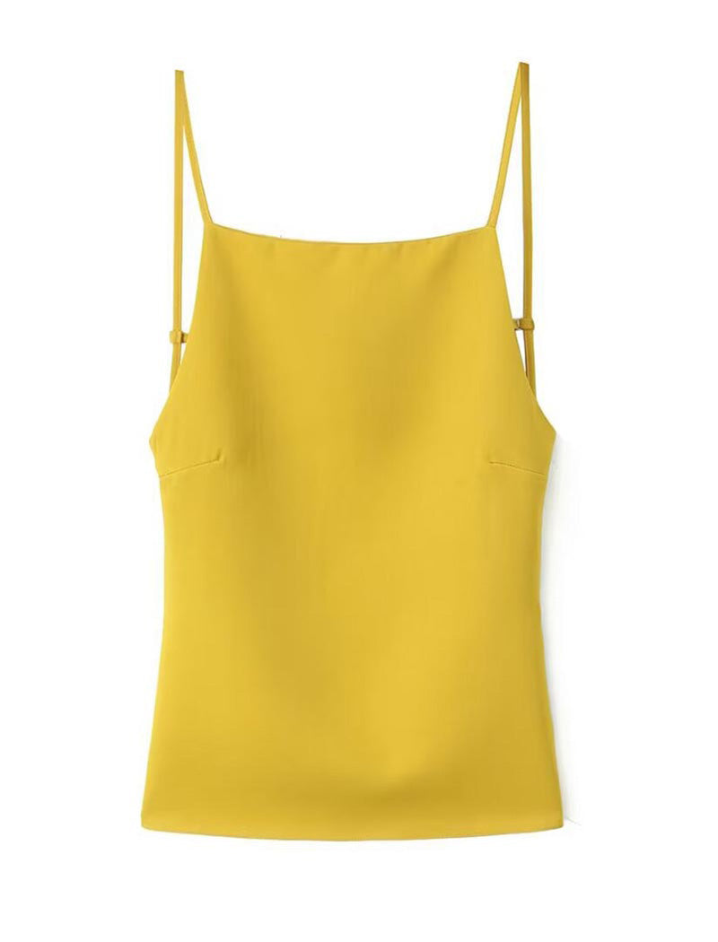 Square Neck Backless Cami Top