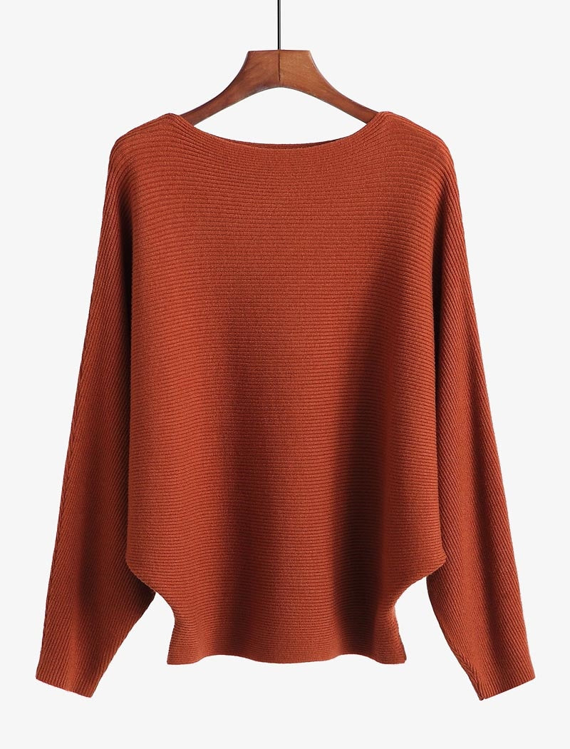 Relaxed Fit Ribbed Knit Sweater