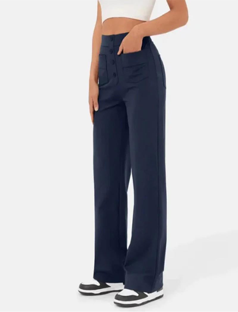 High-Rise Buttoned Pants