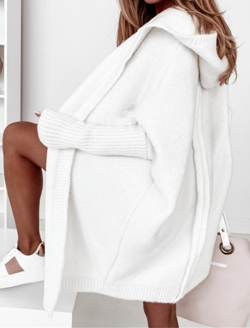 Oversized Knit Hooded Cardigan