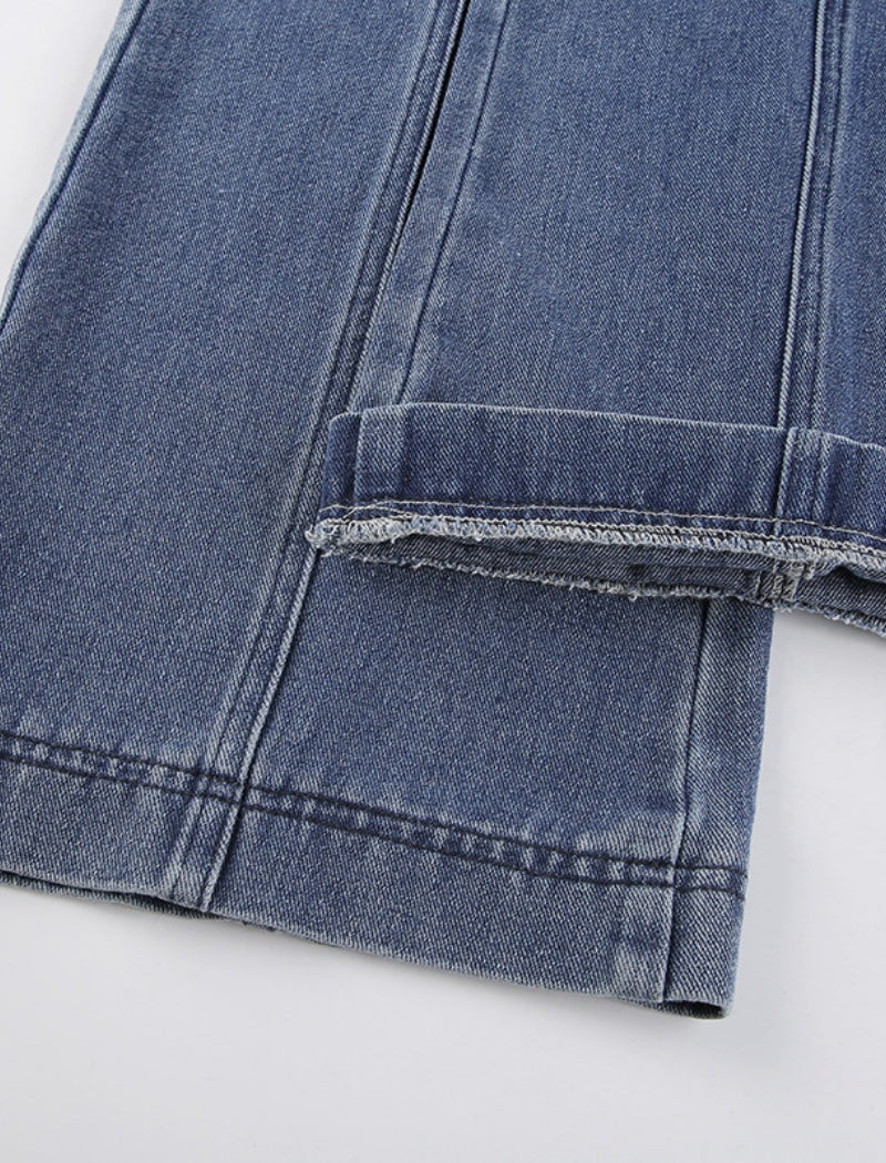 Denim High-Waisted Wide-Leg Jeans