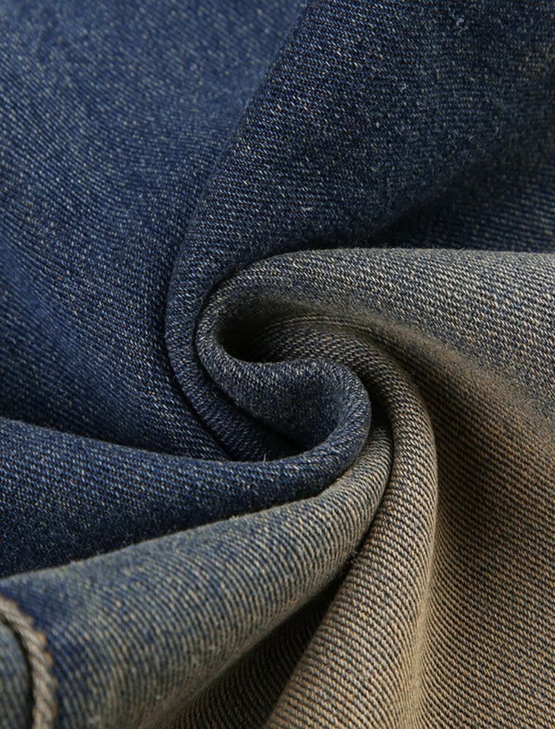 Ombre Wide-Leg Denim Pants