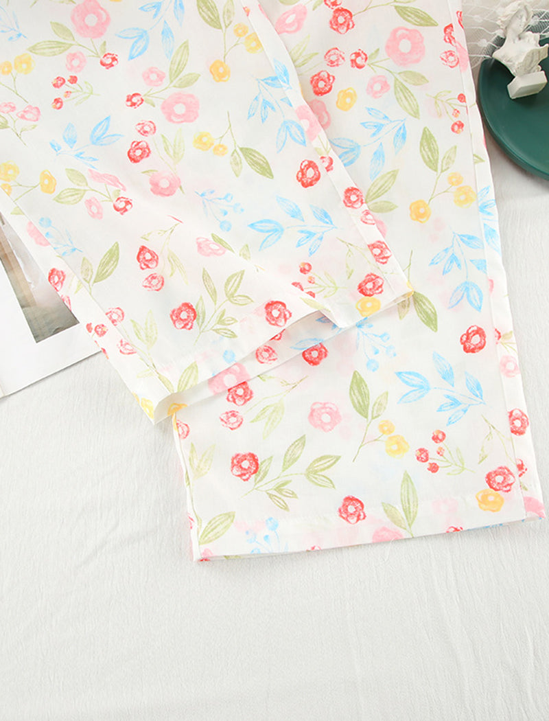 Floral Print Long Pajama Set