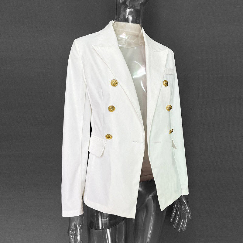 Double-Breasted Blazer with Buttons