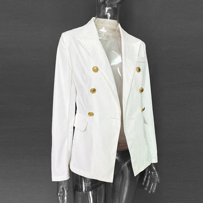Double-Breasted Blazer with Buttons