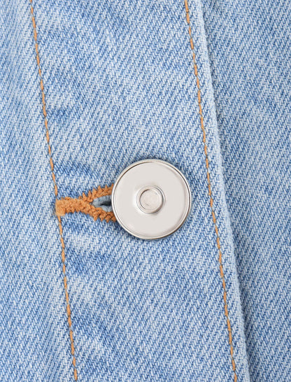 Collared Short Sleeve Denim Romper
