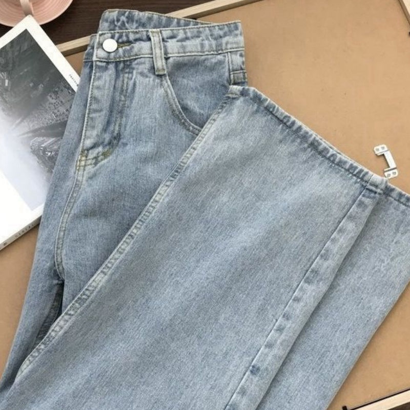 High-Waisted Loose Fit Straight Leg Jeans