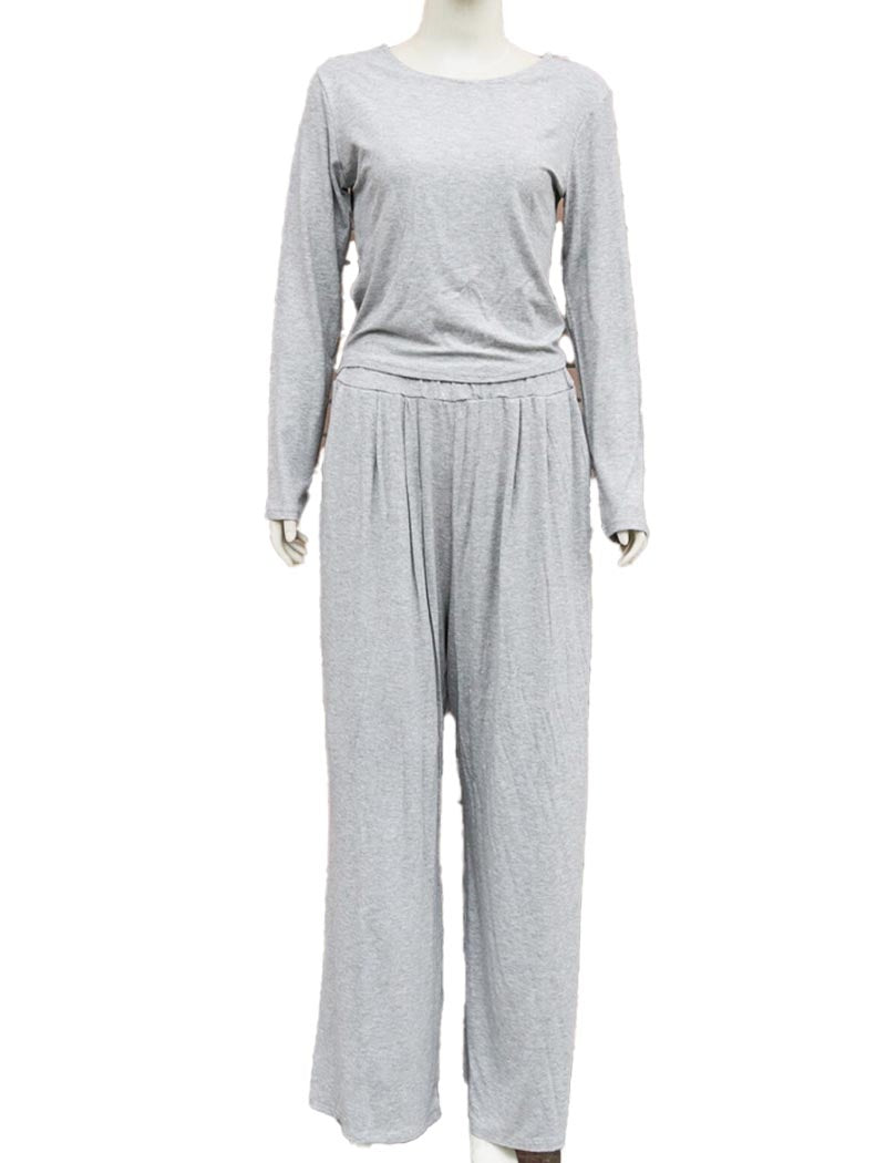 Ribbed Wide-Leg Lounge Set