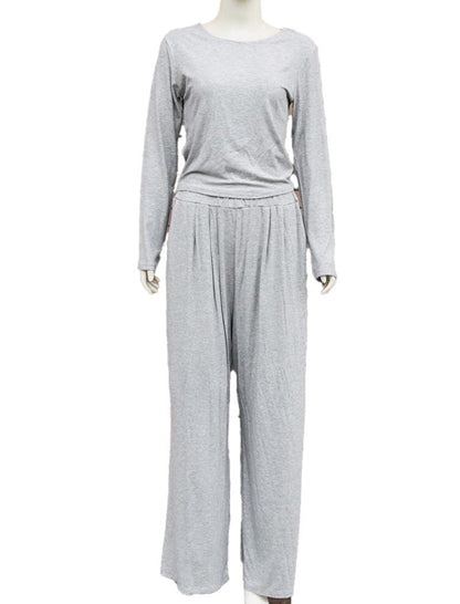 Ribbed Wide-Leg Lounge Set