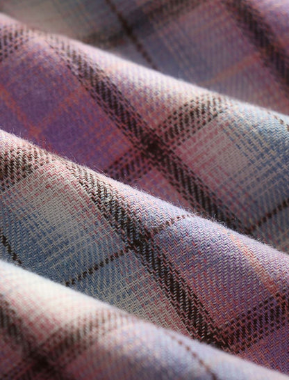 Hooded Plaid Button-Up Shirt