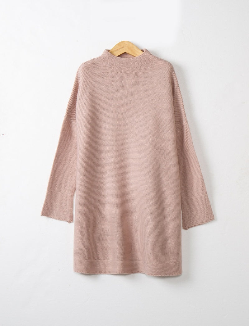 Loose Fit High-Neck Knit Sweater