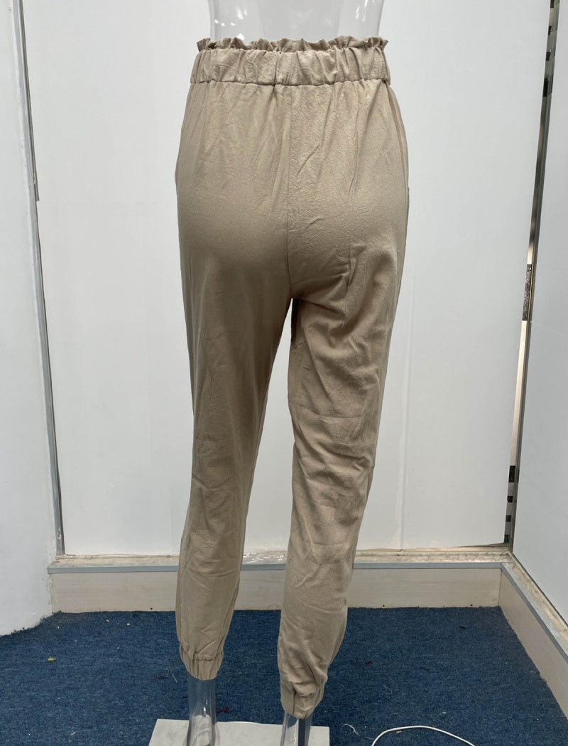 High-Waisted Drawstring Jogger Pants