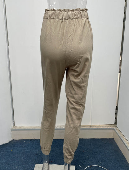 High-Waisted Drawstring Jogger Pants