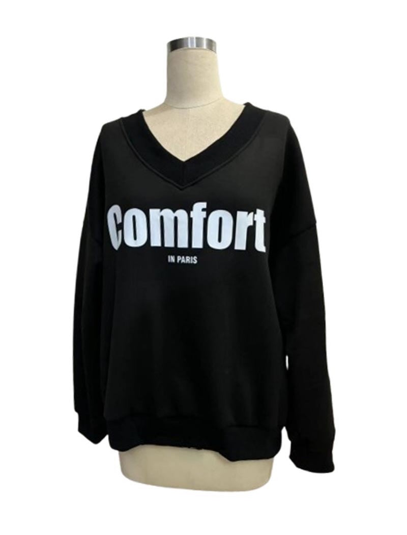 V-Neck Comfort Print Pullover