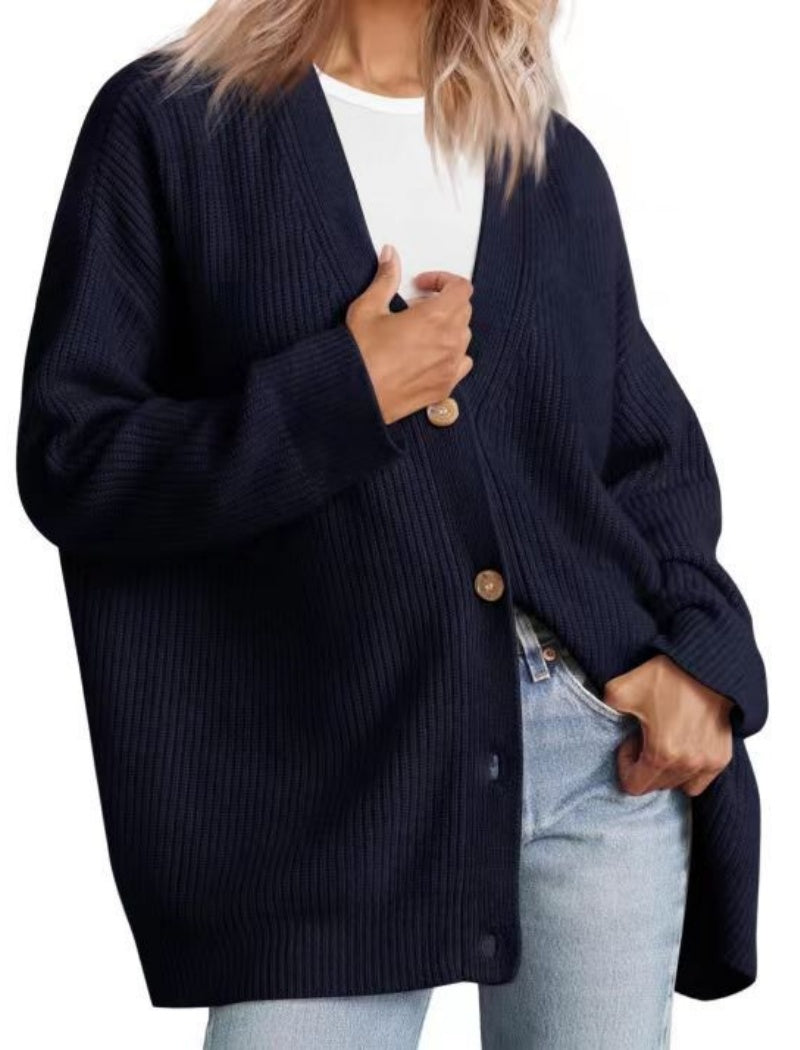 Oversized Button-Front Cardigan