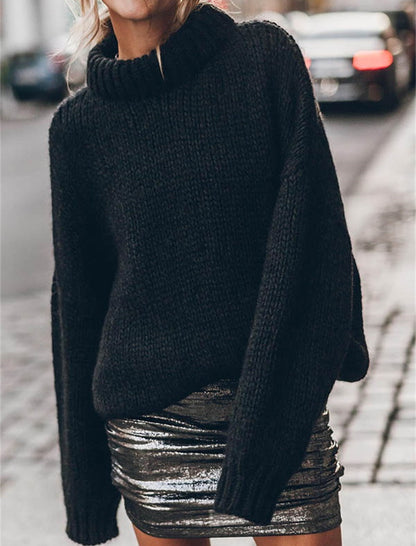 Oversized Knit Turtleneck Sweater