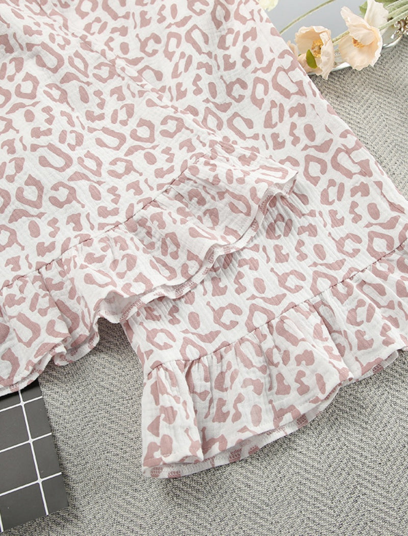 Leopard Print Tie-Front Lounge Set