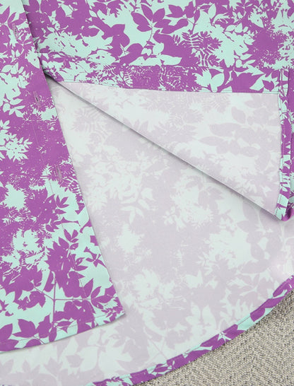 Floral Printed Matching Set with Wide-Leg Pants