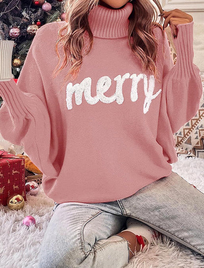 Oversized &quot;Merry&quot; Turtleneck Sweater