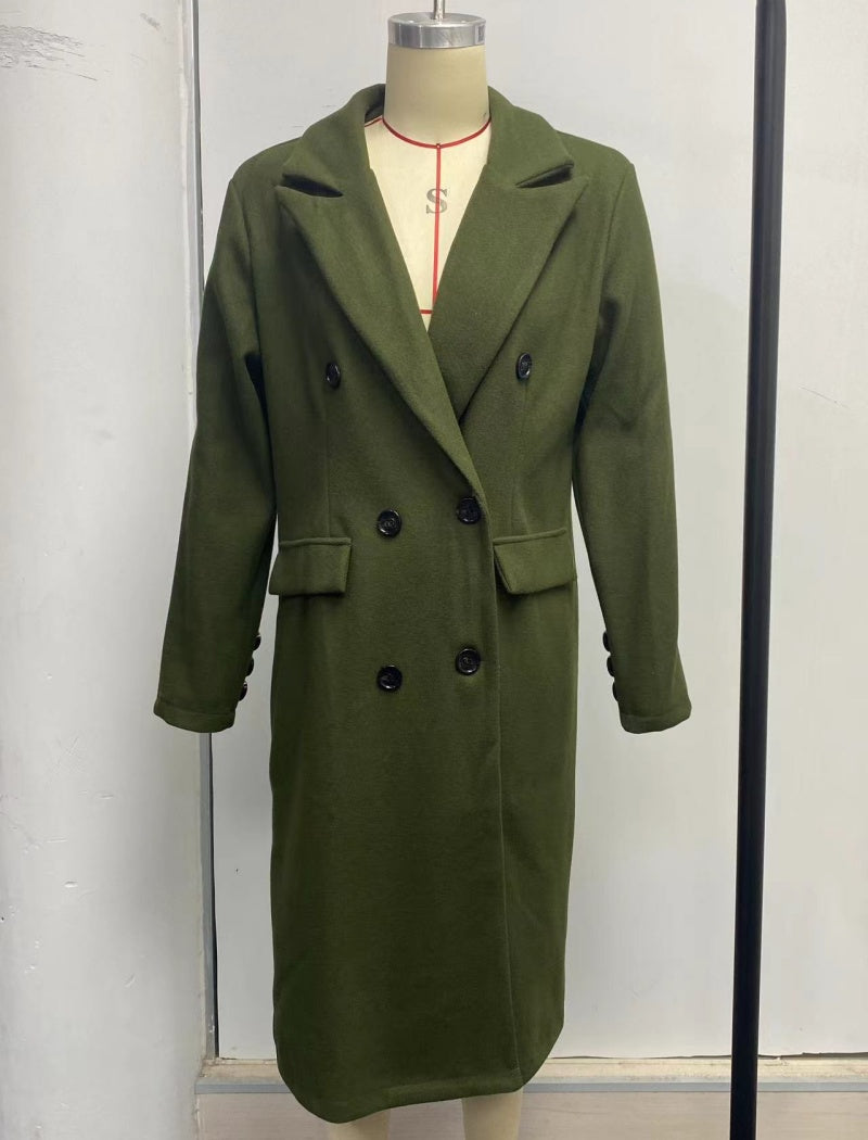 Double-Breasted Tailored Long Coat