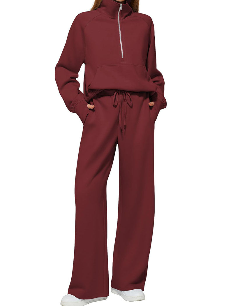 High Neck Zip-Up Lounge Set