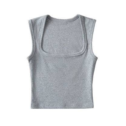 Square Neck Cropped Tank Top