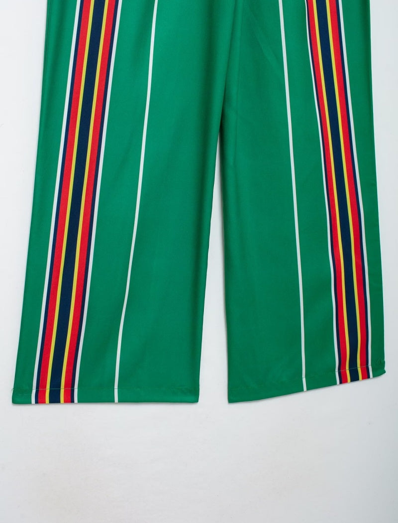 Striped High-Waist Wide-Leg Pants